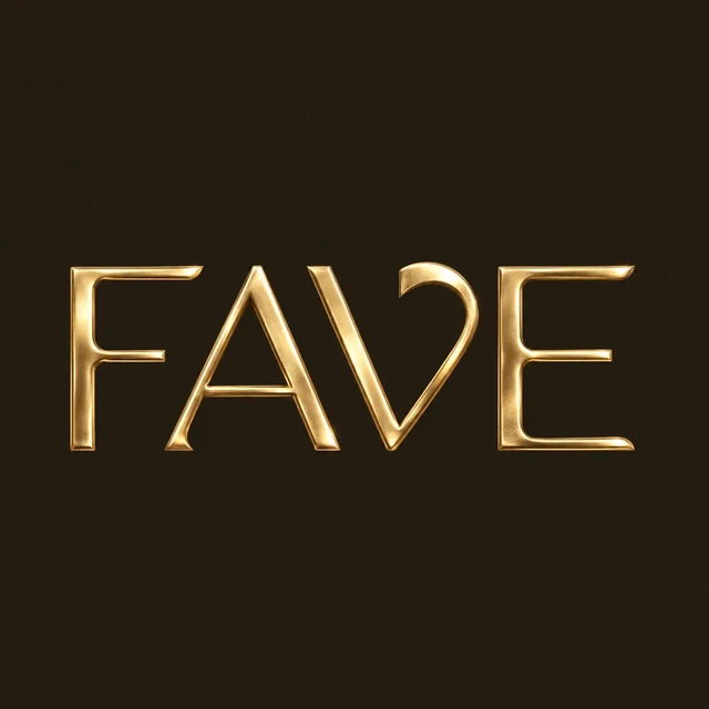 Золотистая надпись FAVE на тёмно-коричневом фоне — ИЗДИДЖИТЛ