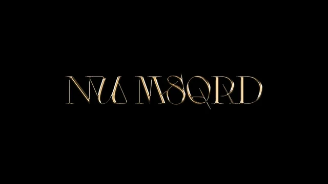 Тонкая золотистая надпись NU WORD на чёрном фоне — ИЗДИДЖИТЛ